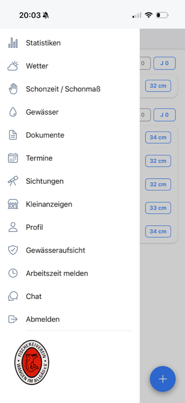 Petri Heil App - Menü